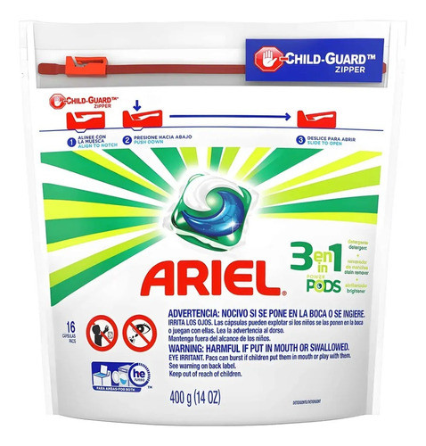Ariel Pods/capsulas - Promo Pack X 6 - 96 Unidades 0