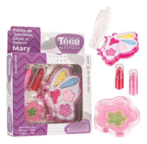 6 Kit De Maquiagem Infantil Mary Kit Fenzza Teen Atacado 1