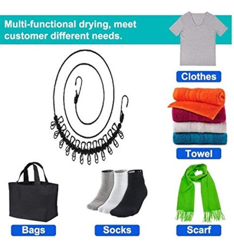 Newraturner 2 Paquetes De Tendedero Portátil Con 12 Pinzas P 1