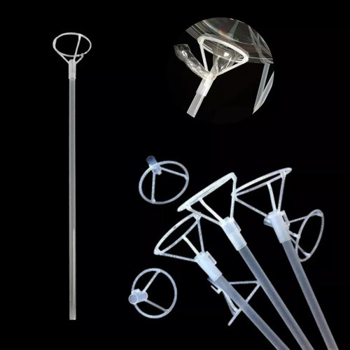 10 Palitos Portaglobo 40cm Transparente Cotillon Cumpleaños 0