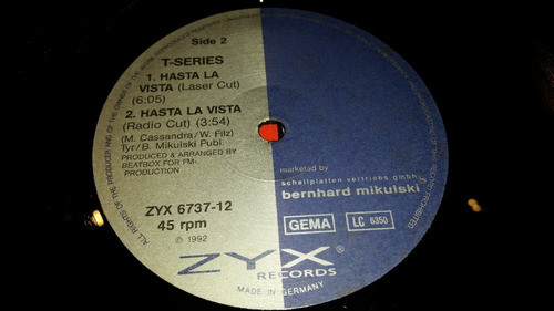 T Series Hasta La Vista Vinilo Maxi Germany Techno 1992 1