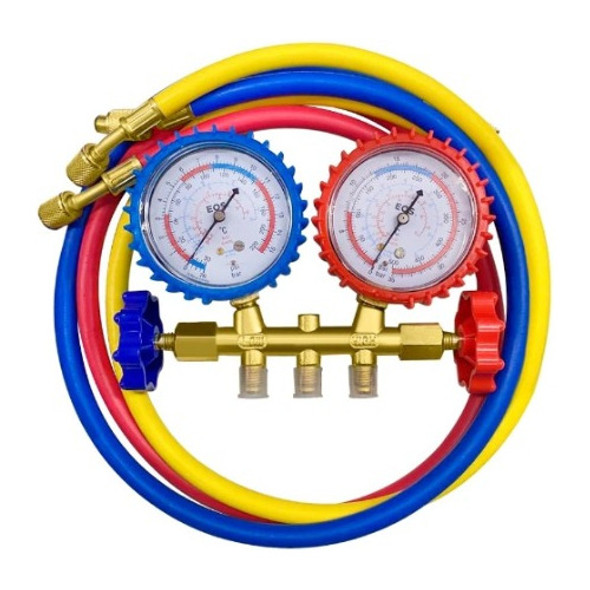 Manifold Gas R12 R22 R134 R404 Com Mangueira 90 Cm 0