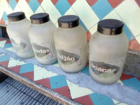 Antiguos Bollones Vidrio Tallado Decoración Colección Vintag 0