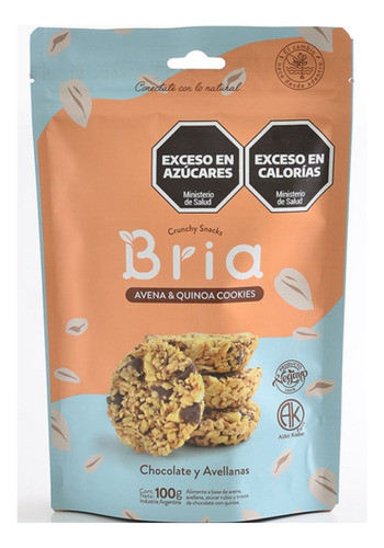 Snack Avellana Y Chocolate Bria 100 Grs Vegano X 8u 0