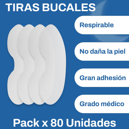 Tiras Bucales Anti Ronquidos Pack 80 Unidades Alivio Sueño 1