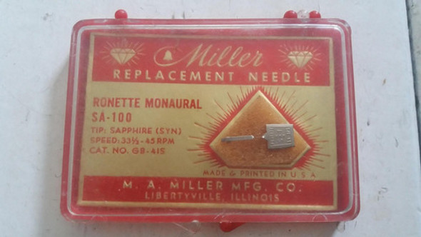 Púa Fonógrafo Miller Ronette Monoaural Sa-100 0
