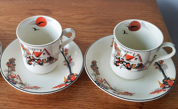 Lote 2 Tacitas Y Platos De Café Loza Inglesa J & G Meakin 0