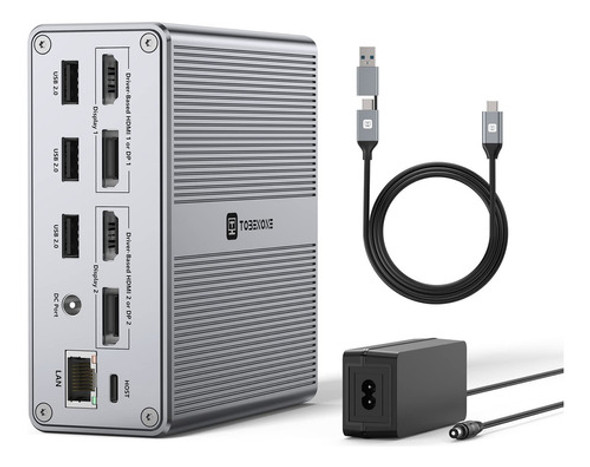 Estacion De Acoplamiento Displaylink Con Monitor Dual 4k 60h 0