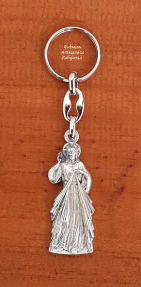 Llavero Jesús Misericordioso Zamak Italiano Con Relieve 0