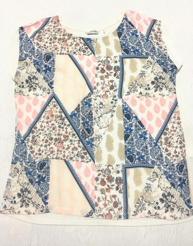 Blusa Floreada Recta De Marca 0