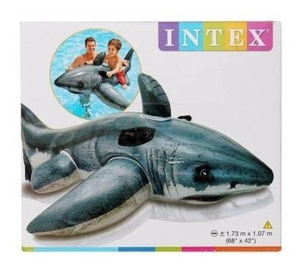 Gran Tiburon Blanco Flotador Inflable Intex 173cms 1 Gran Tiburon Blanco Flotador Inflable Intex 173cms 1