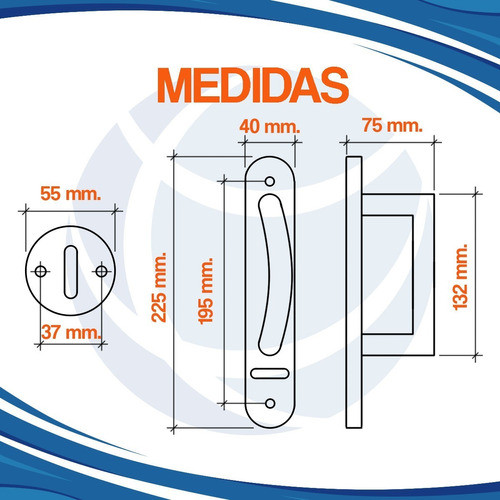 Kit Combo Puerta Manijon + Manija Bocallave Acero Inoxidable 1