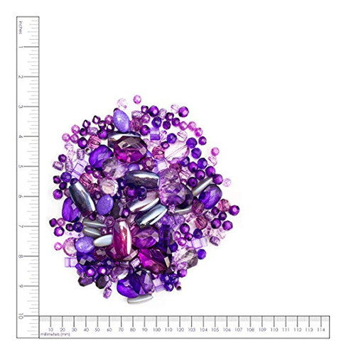 Cousin Diy 183gpc Dark Purple Multi Mix Acrylic-plastic Bead 1
