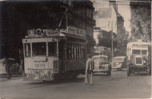 Buenos Aires Antigua Fotografia Calle Tranvias Y Vehiculos 0
