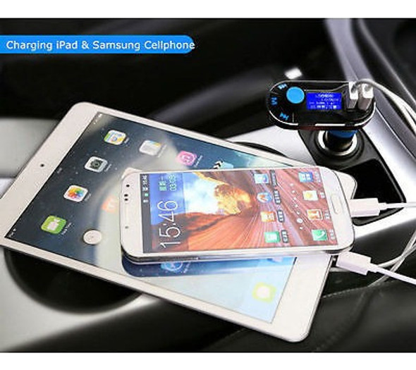 Dual Usb Cargador De Coche Mechero Fm Transmisor Mp3 Player 1
