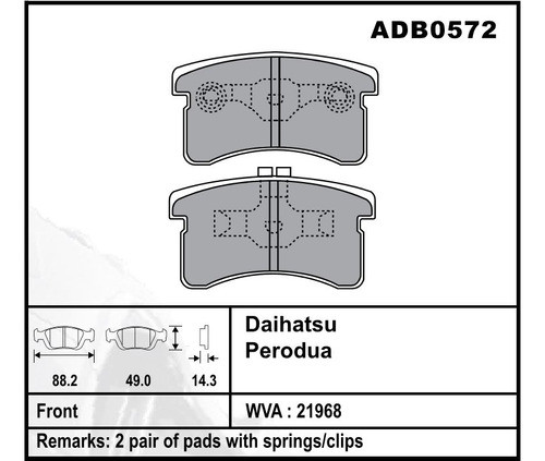Juego Pastillas Freno Daihatsu Cuore Mira Akebono Comline 0