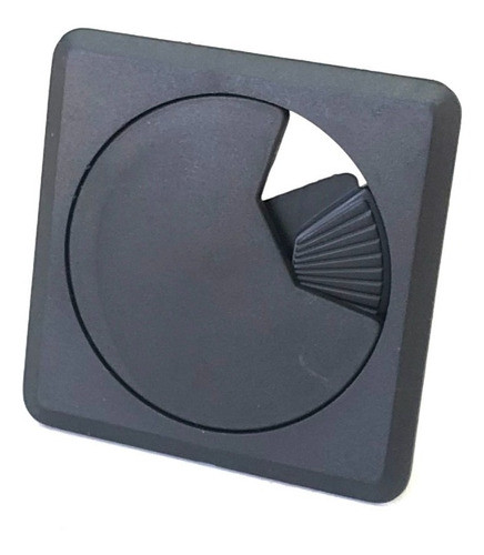 Pasacable Escritorio 60mm Cuadrado Con Resorte Negro X10 0