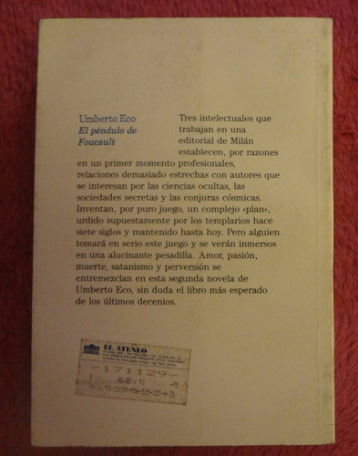 El Péndulo De Foucault De Umberto Eco 1