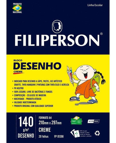 Bloco A4 140g Filiperson Creme Com 20 Folhas 0