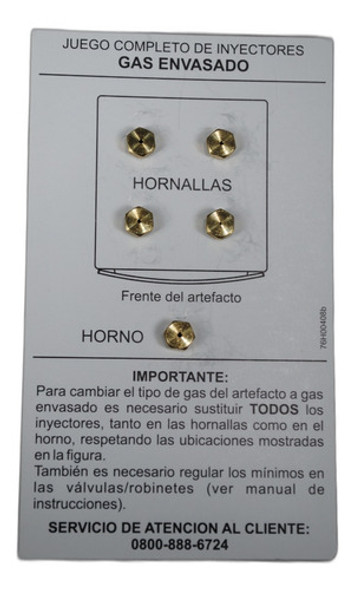 Juego Inyectores Cocina Orbis Volcan Whirlpool Domec Longvie 0