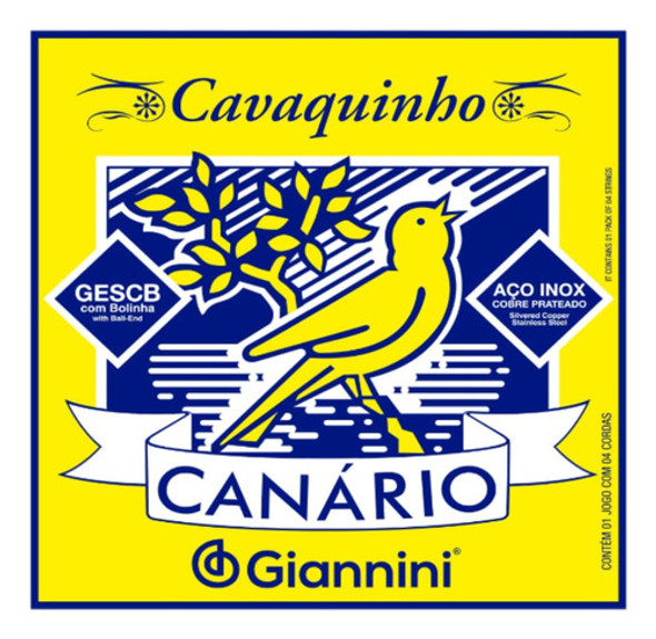 Encordoamento Cavaquinho Giannini Bolinha Gescb - Kit C/ 5 1