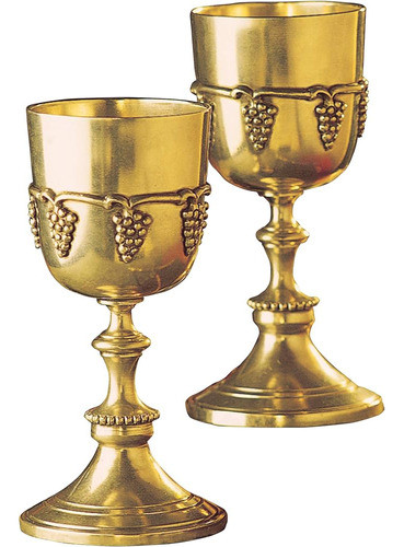Diseño Toscano Grape Harvest Solid Brass Goblets - Set De Do 0