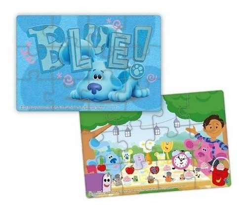 Puzzle Rompecabezas X2 Reversible 12 Pzas Las Pistas De Blue 1