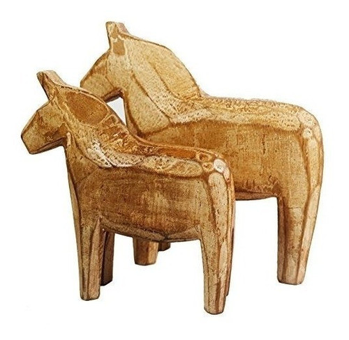 Kiaotime Juego De 2 Vintage Decorativos Inacabado Caballo Es 1