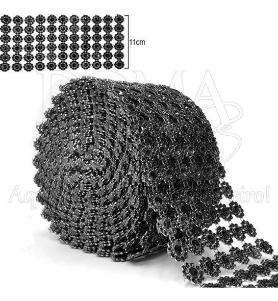Manta Strass Ro.151001 11cm C/aprox.10y Preto 0