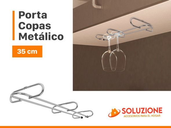 Porta Copas Copero 35cm Cromado Vino Mueble Hogar Accesorio 1