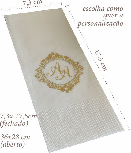 300 Guardanapos Personalizados Folha Dupla 40x40cm Premium 0