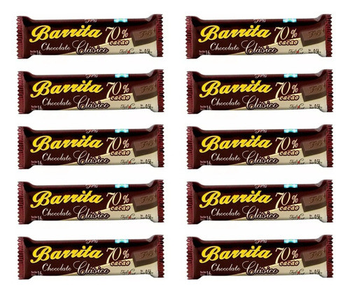 Barrita De Chocolate Felfort 70% Cacao X 10 U - Tienda Kako 0