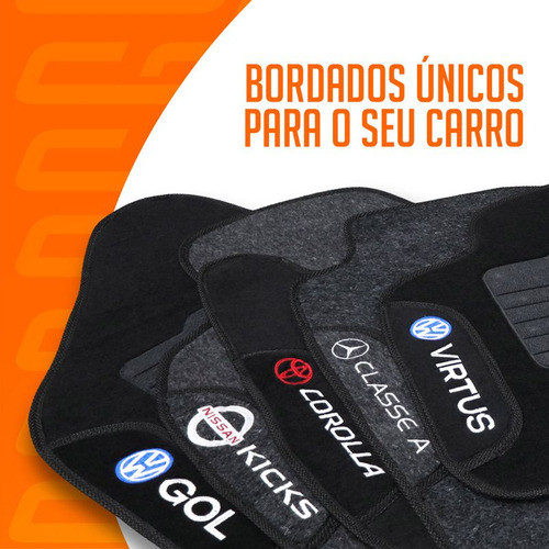 Tapete Hb20 2013 2014 2015 2016 2017 Carpete Preto Bordado 1