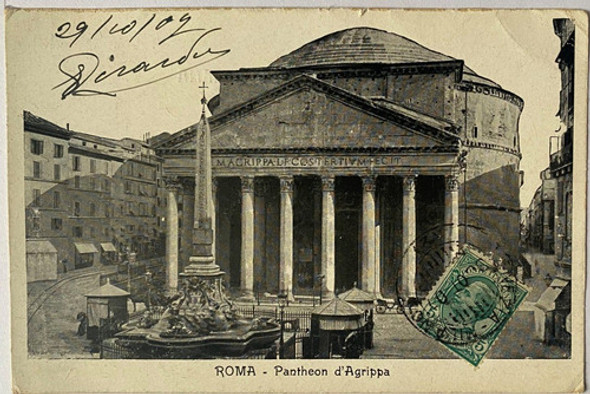 Antigua Postal, 1902, Panteón De Agripa, Roma, Italia, 4p114 0