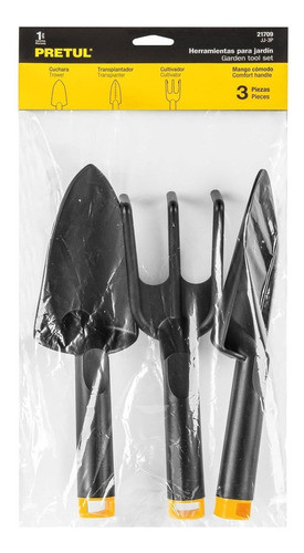 Juego 3 Herramientas Jardín Cultivador Cuchara Pretul 21709 1