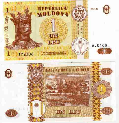 Billete De Moldova 1 Leu Año 2006 Sin Circular 0