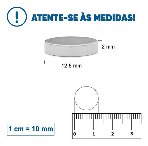 Ima De Neodímio / Super Forte / 12,5mm X 2mm * 1 Peça* 1