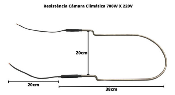 Resistência 700w P/ Câmara Climática 220v Comprimento 38cm 1