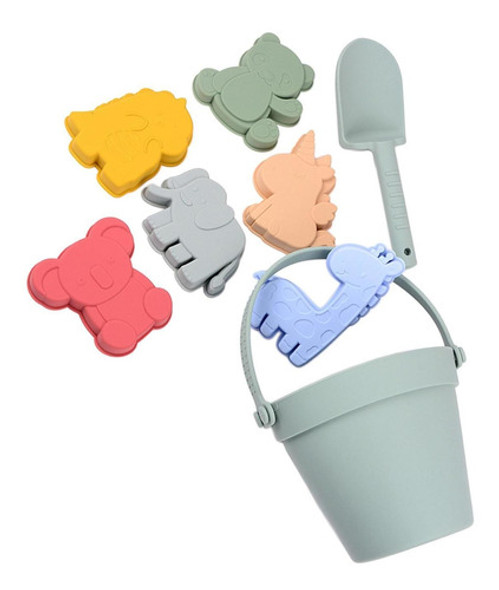 Brinquedos De Areia De Praia Silicone Para Crianças Verde 1