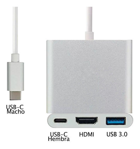 Usbc A Placa De Video Externa Ultra Hd 4k + Usb 3.0 + Usb C 1