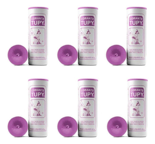 6 Corante Tupy, Tinta Tintura Tingir Roupa Lilas 0