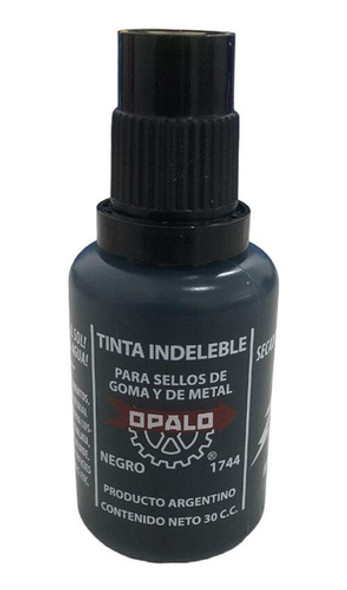 Tinta Indeleble Opalo 1744 Para Sellos Negra (x30cc) 0