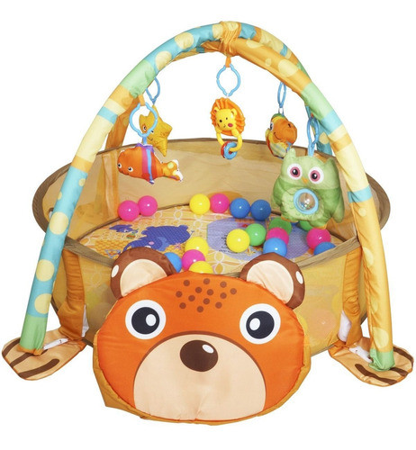 Tapete Infantil Para Bebê Com Piscina De Bolinha Urso 3 Em 1 0