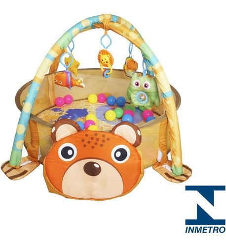 Tapete Infantil Para Bebê Com Piscina De Bolinha Urso 3 Em 1 1