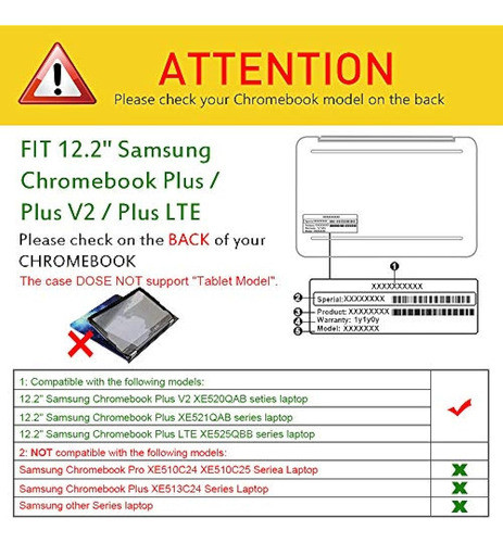 Fintie - Funda Para Samsung Chromebook Plus V2 De 122 Negro 0