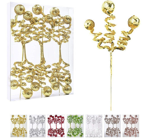 6 Ramas De Decoracion Zhanyigy Para Navidad Dorado 0