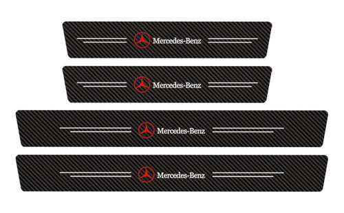 Protector Zocalo Mercedes 4 Piezas Fibra Carbono Adhesivo 0