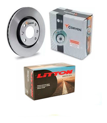 Kit Discos Freno Corven + Pastillas Litton Fiat Punto 0