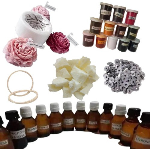 Kit Velas + Molde De Silicona Flor Peonia 0