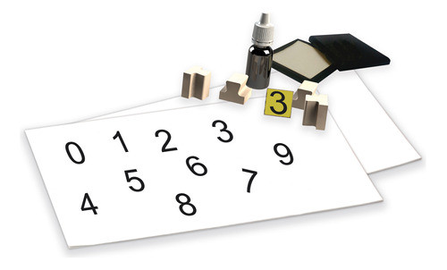 Sellos De Números X10 Piezas De Madera, Xalingo En Caja 1